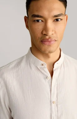 Leinen-Baumwoll-Hemd Hedde in Braun meliert