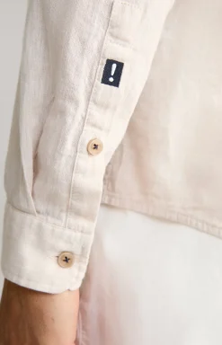 Leinen-Baumwoll-Hemd Hedde in Braun meliert