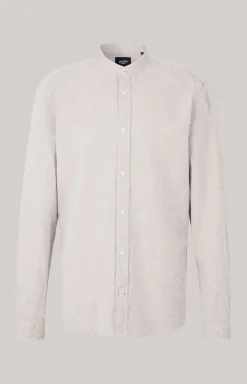 Leinen-Baumwoll-Hemd Hedde in Braun meliert