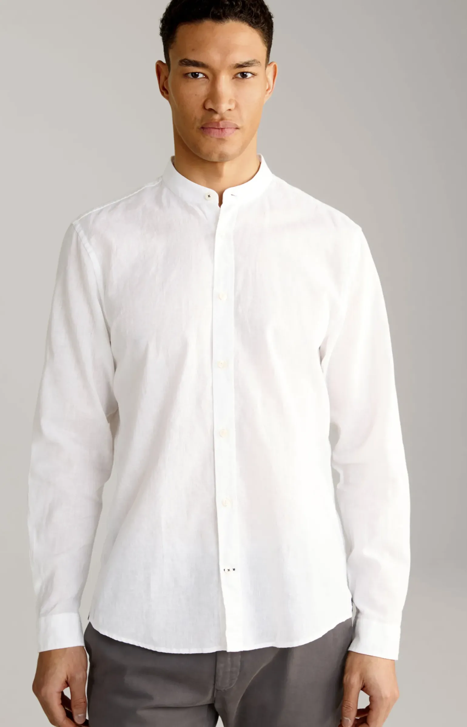 Leinen-Baumwoll-Hemd Hedde in Weiß