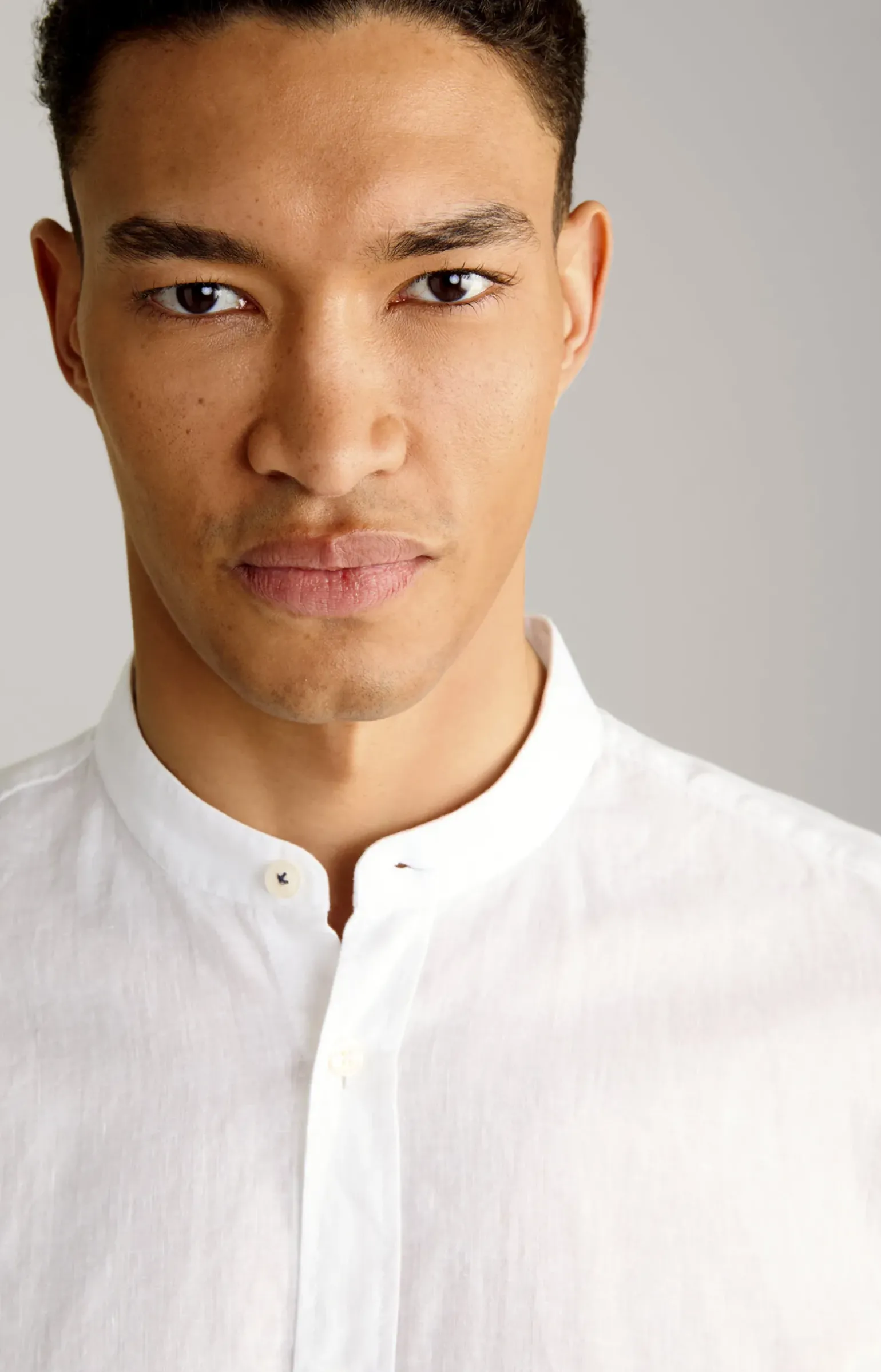 Leinen-Baumwoll-Hemd Hedde in Weiß