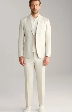 Leinen-Chino Hank in Beige meliert