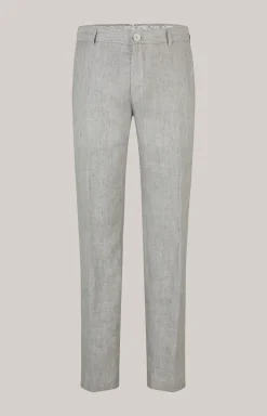 Leinen-Chino Hank in Grau meliert