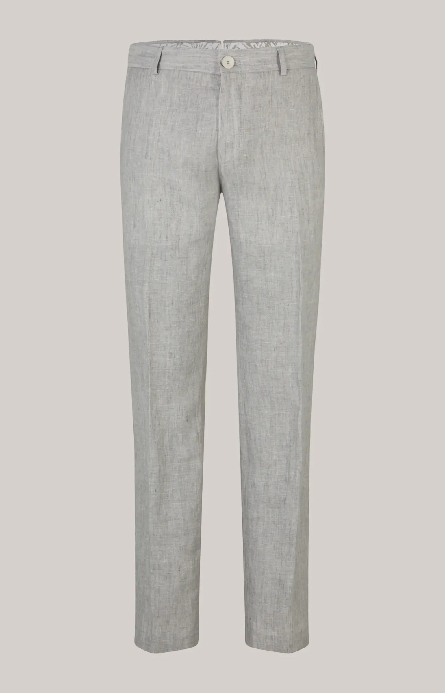 Leinen-Chino Hank in Grau meliert