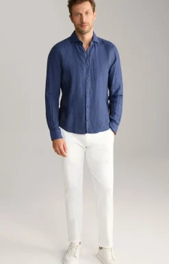 Leinen-Hemd Pai in Dunkelblau meliert