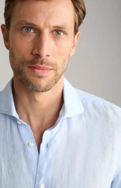 Leinen-Hemd Pai in Hellblau meliert