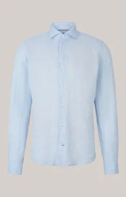 Leinen-Hemd Pai in Hellblau meliert