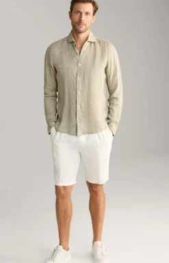 Leinen-Hemd Pai in Hellgrün meliert