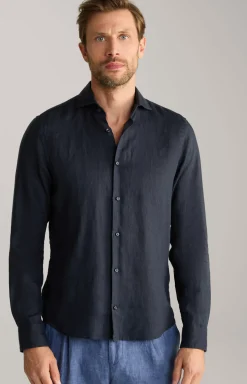 Leinen-Hemd Pai in Schwarz