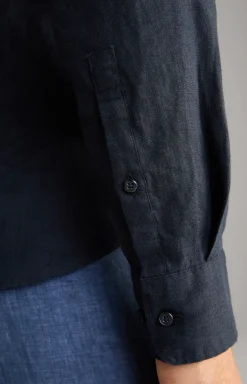 Leinen-Hemd Pai in Schwarz