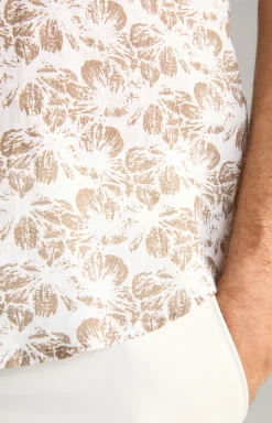 Leinen-Hemd Pit in Beige/Weiß