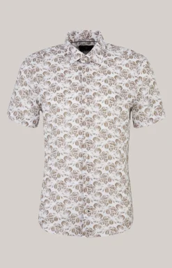 Leinen-Hemd Pit in Beige/Weiß