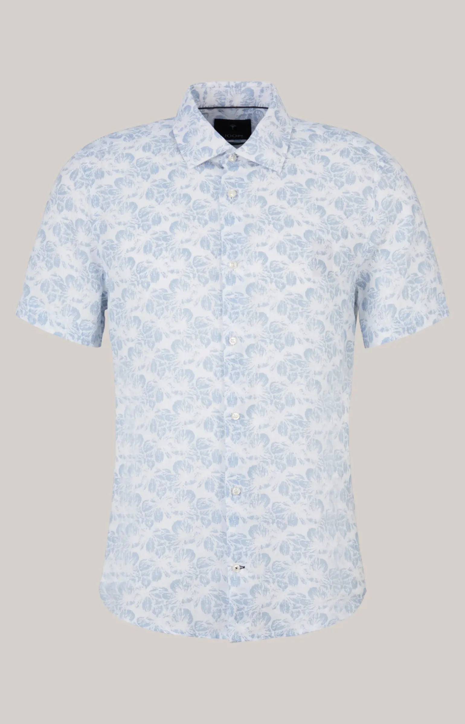 Leinen-Hemd Pit in Hellblau/Weiß