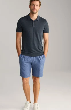 Leinenmix-Poloshirt Malioso in Navy