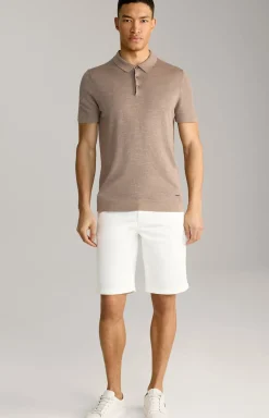 Leinenmix-Poloshirt Malioso in Braun