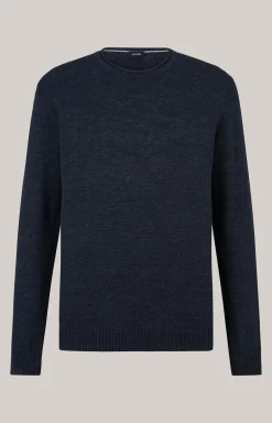 Leinenmix-Pullover Mendor in Navy