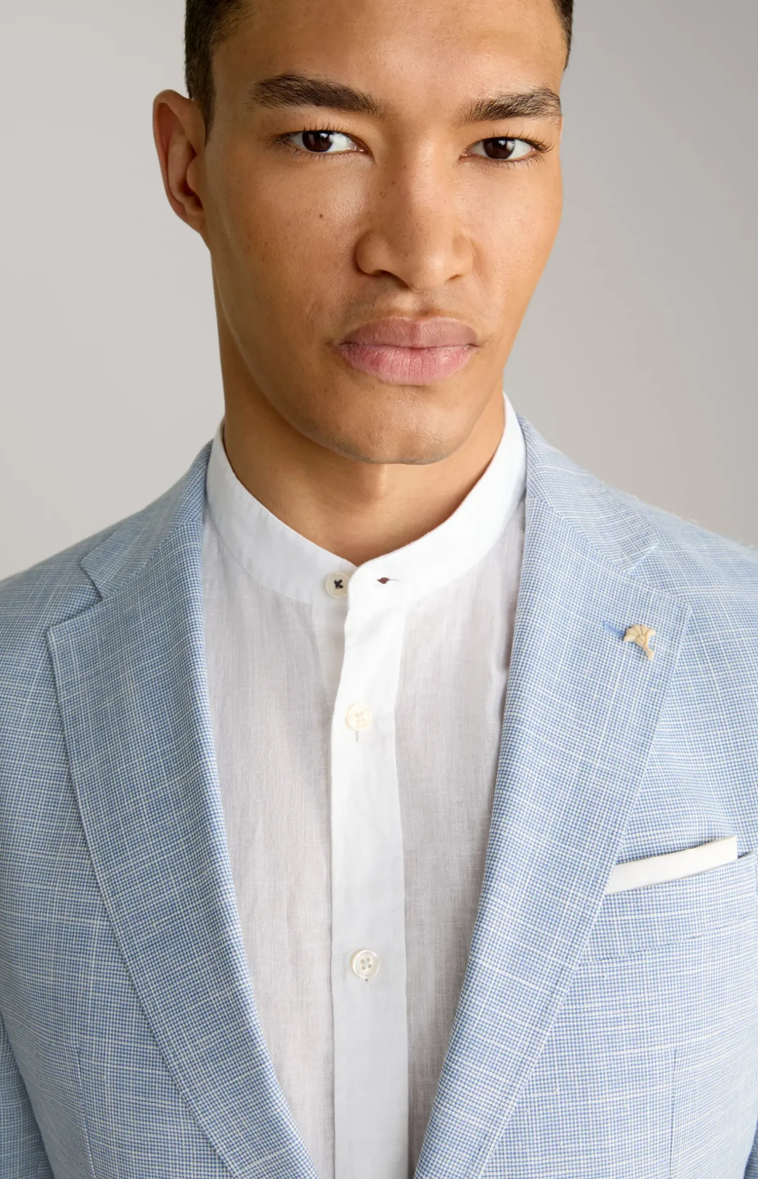 Leinenmix-Sakko Hoverest in Blau