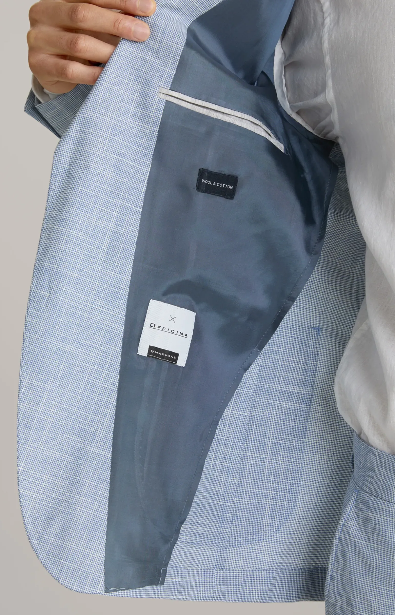 Leinenmix-Sakko Hoverest in Blau