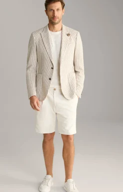 Leinenmix-Shorts Dinghy in Offwhite