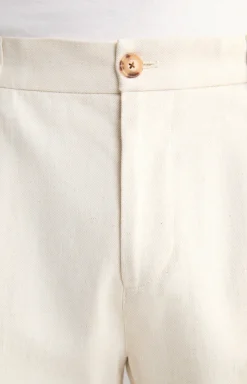 Leinenmix-Shorts Dinghy in Offwhite