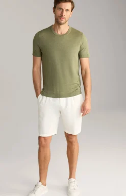 Leinenmix-T-Shirt Maroso in Oliv