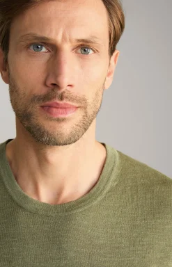 Leinenmix-T-Shirt Maroso in Oliv