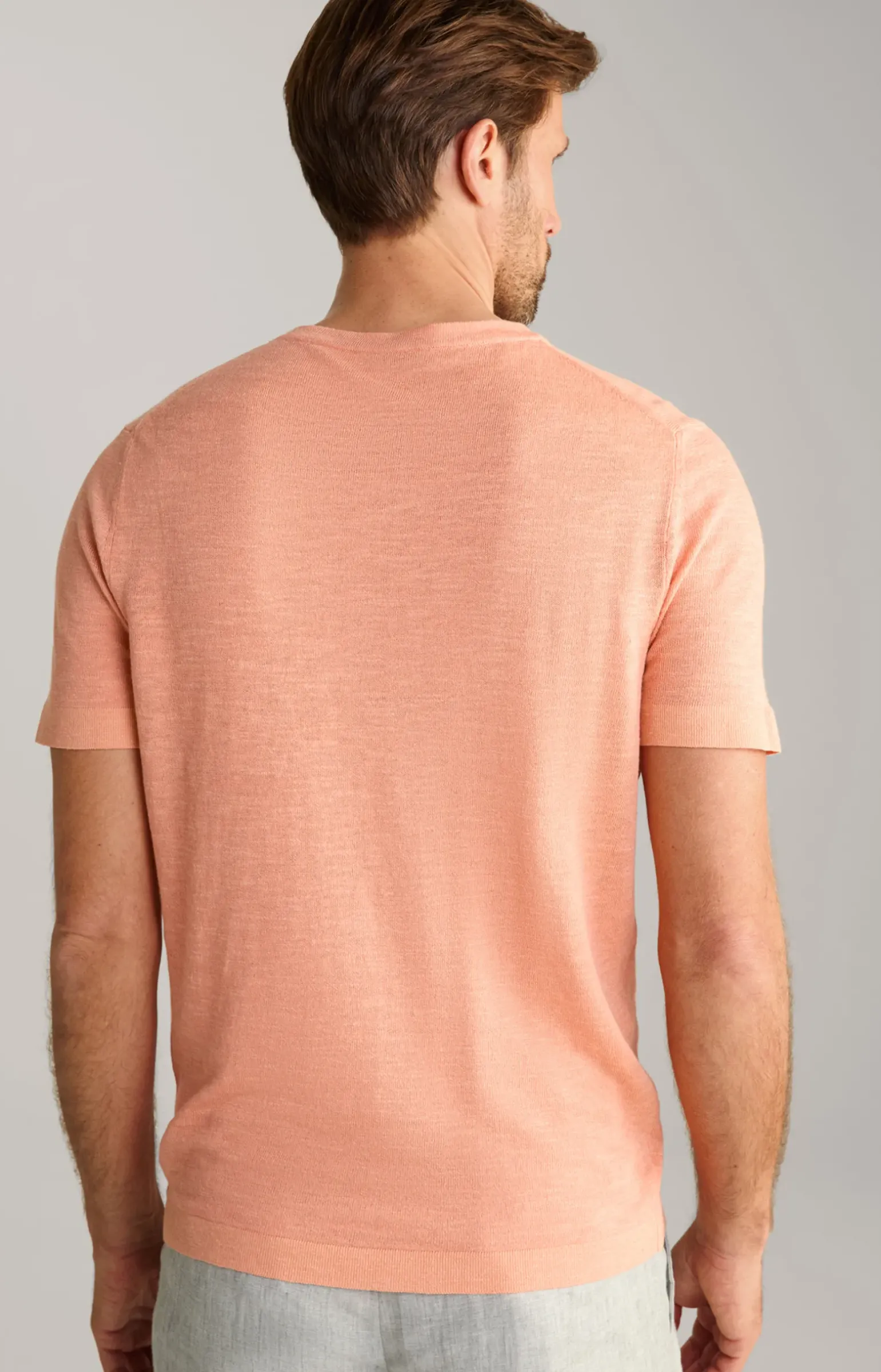 Leinenmix-T-Shirt Maroso in Orange
