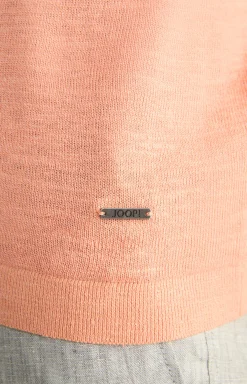 Leinenmix-T-Shirt Maroso in Orange