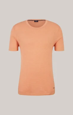 Leinenmix-T-Shirt Maroso in Orange