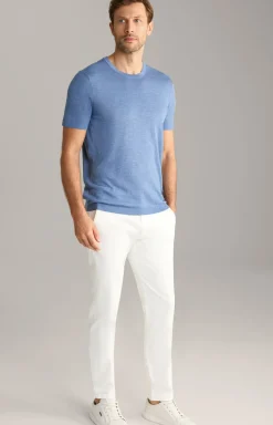 Leinenmix-T-Shirt Maroso in Blau