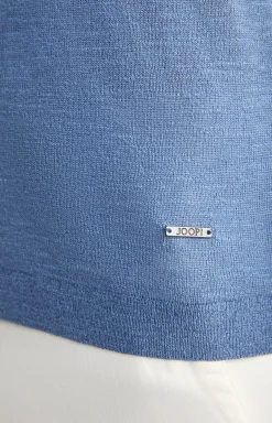 Leinenmix-T-Shirt Maroso in Blau