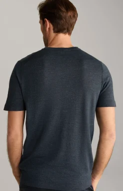 Leinenmix-T-Shirt Maroso in Dunkelblau