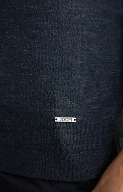 Leinenmix-T-Shirt Maroso in Dunkelblau