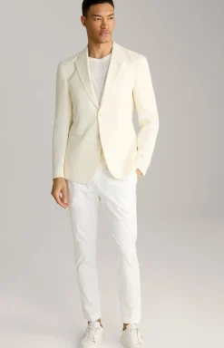 Leinenmix-T-Shirt Maroso in Offwhite