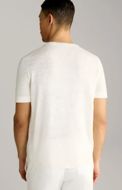 Leinenmix-T-Shirt Maroso in Offwhite