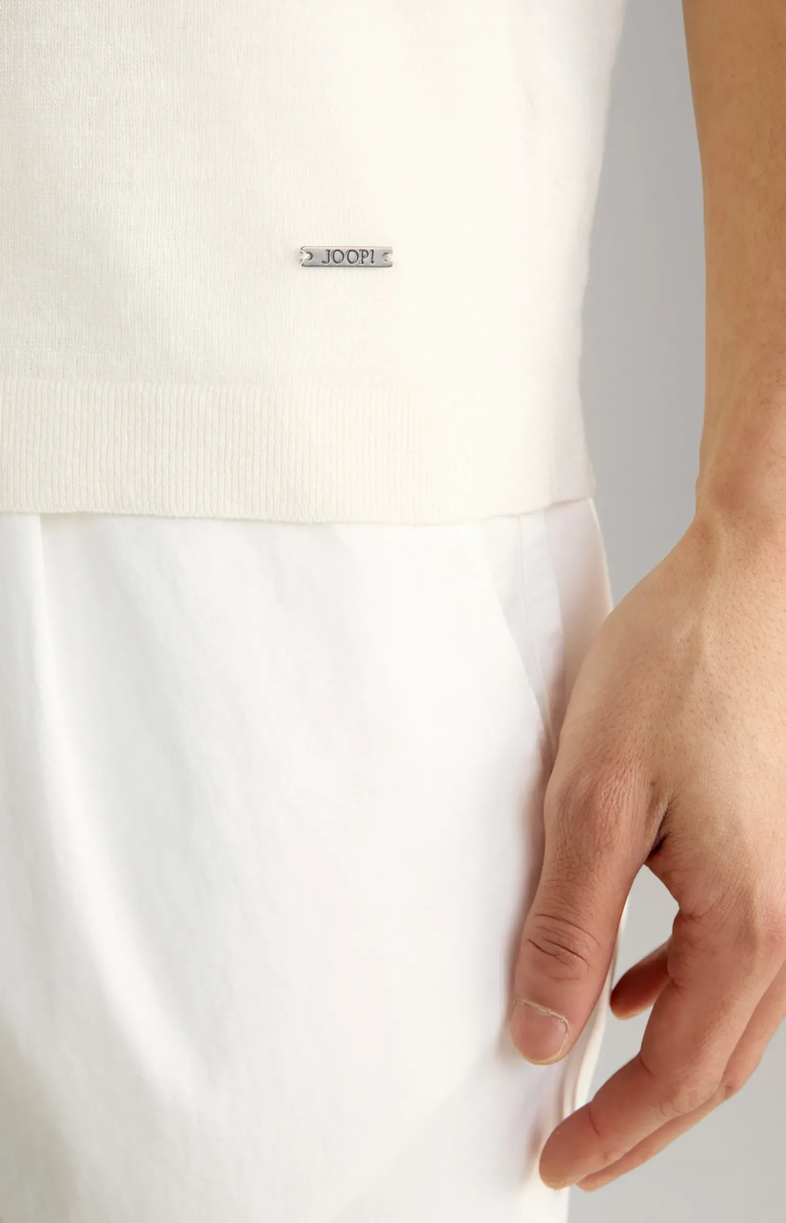 Leinenmix-T-Shirt Maroso in Offwhite