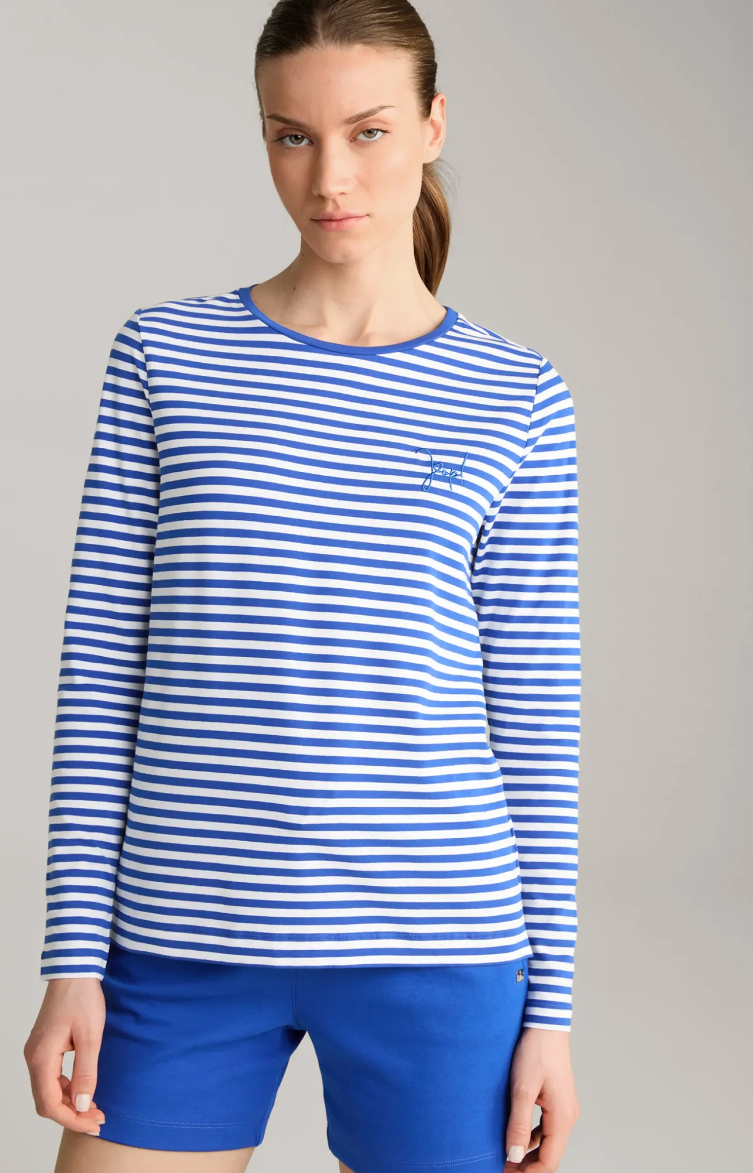 Longsleeve in Blau/Weiß gestreift