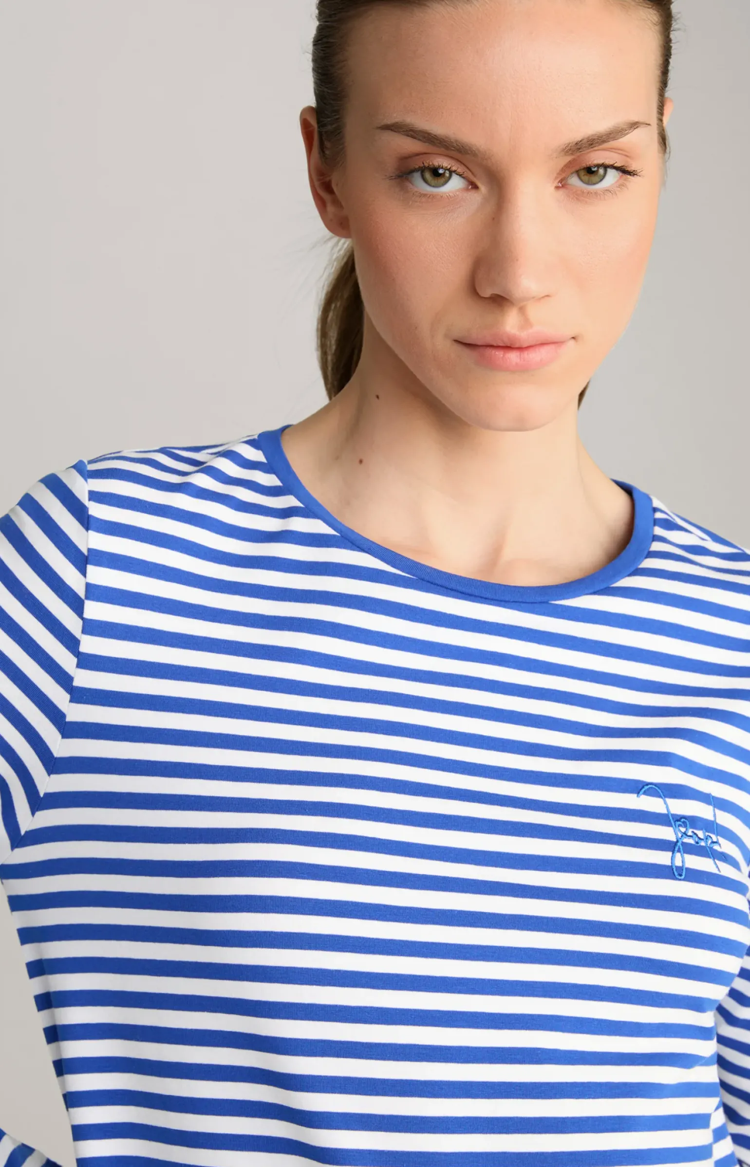 Longsleeve in Blau/Weiß gestreift