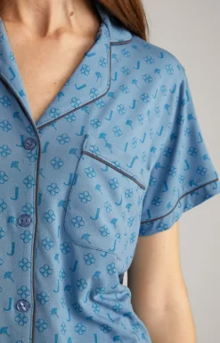 Loungewear Shirt in Ocean Blue
