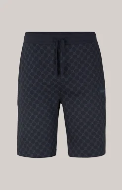 Loungewear Shorts in Navy gemustert