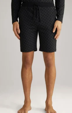 Loungewear Shorts in Schwarz gemustert