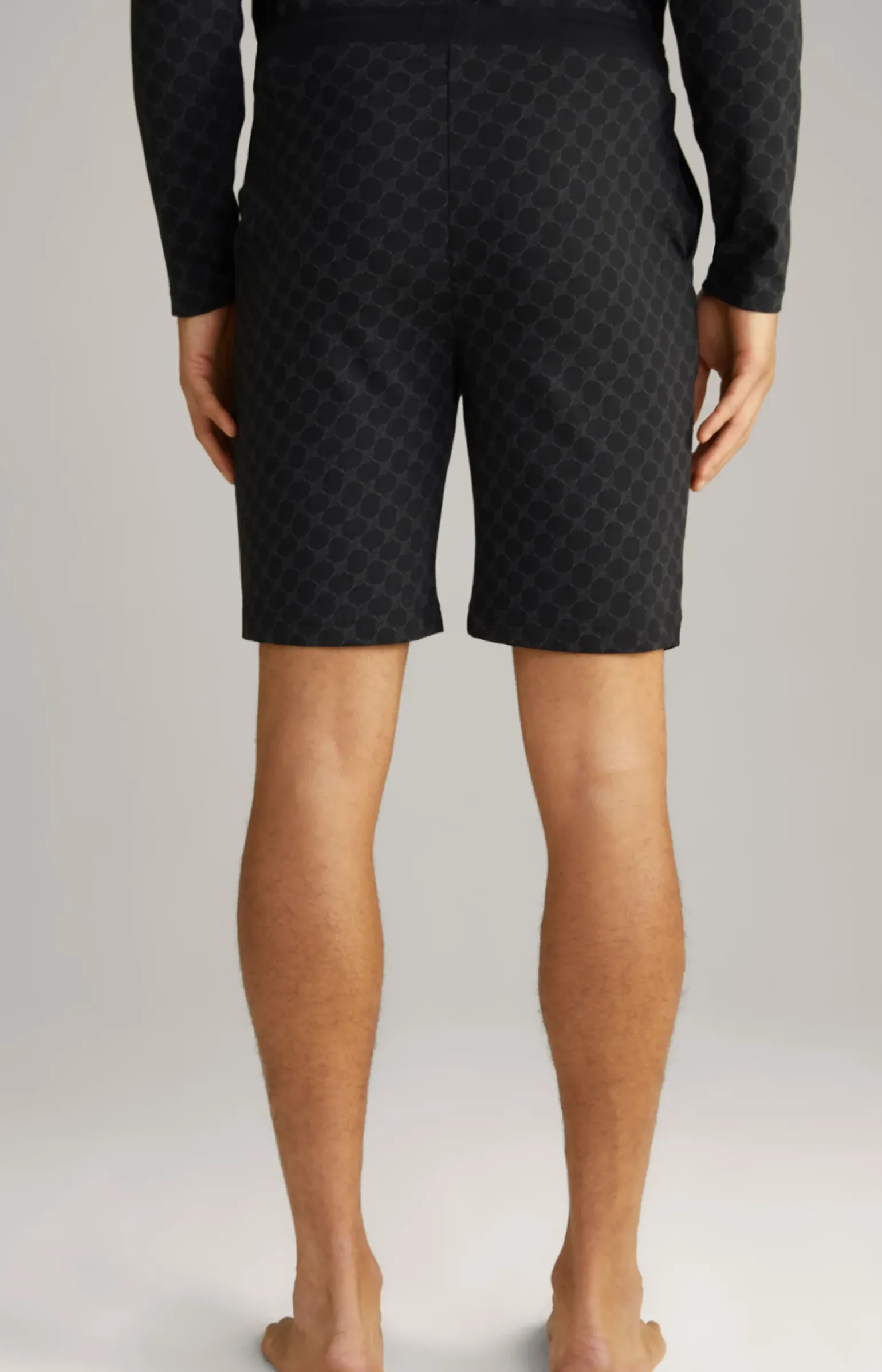 Loungewear Shorts in Schwarz gemustert