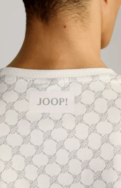 Loungewear T-Shirt in Offwhite/Grau gemustert