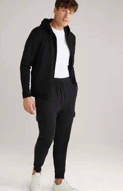 Loungewear-Sweatjacke in Schwarz