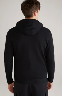 Loungewear-Sweatjacke in Schwarz