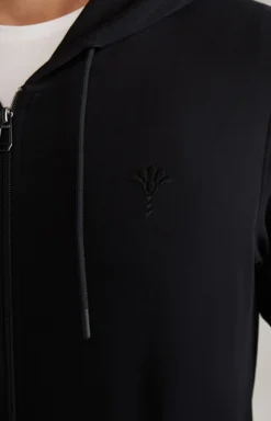 Loungewear-Sweatjacke in Schwarz