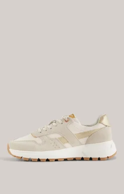 Low-Top Sneaker Specchio Misto Hanna in Beige/Gold
