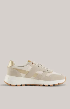 Low-Top Sneaker Specchio Misto Hanna in Beige/Gold