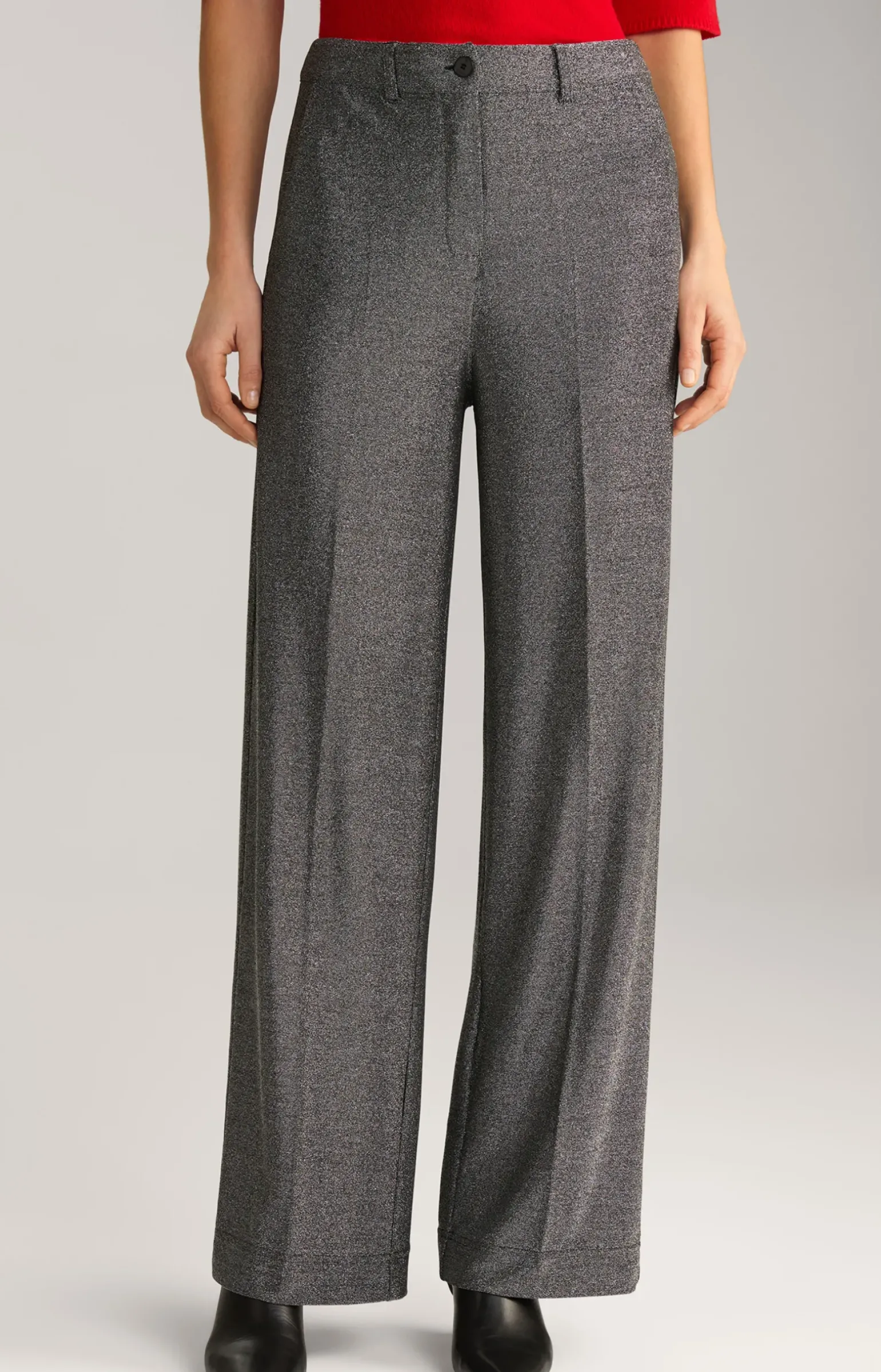 Lurex-Hose in Grau-Glitzer