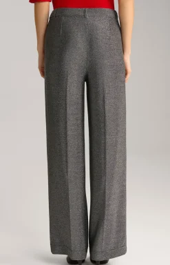 Lurex-Hose in Grau-Glitzer